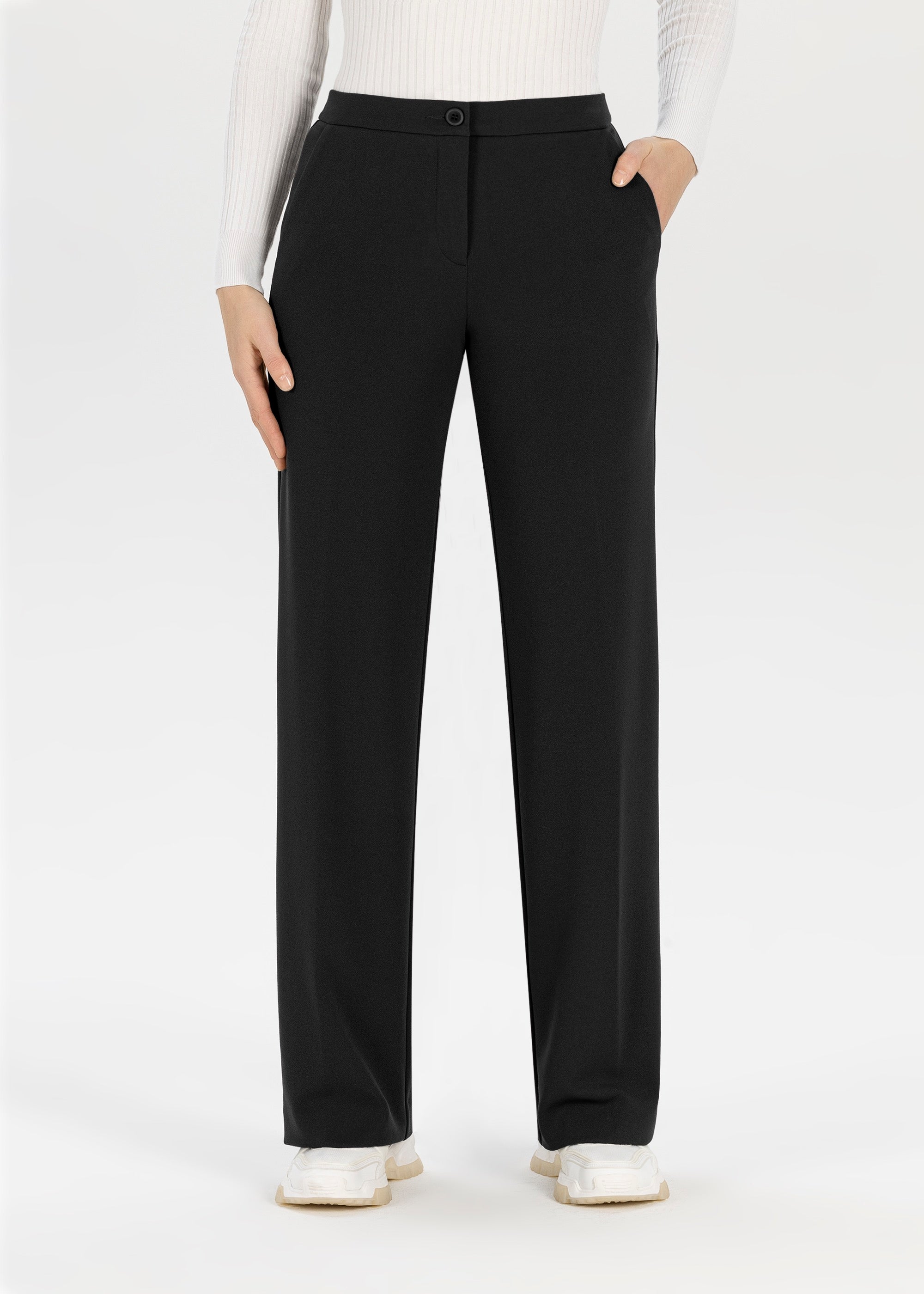 Stehmann Relaxed Hillda Hose schwarz weites Bein Crepe