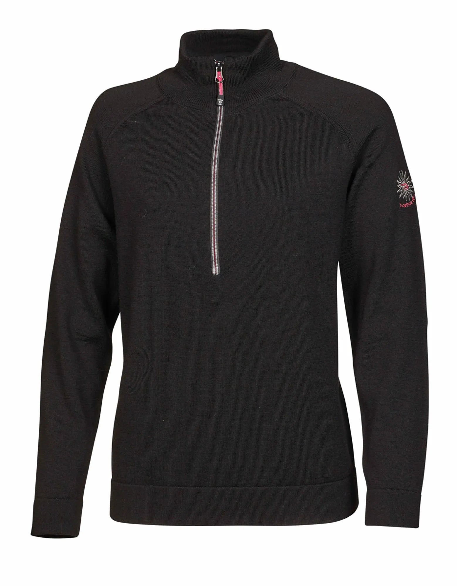 Ivanhoe Jana Half Zip Merinopullover Black 100% Wolle