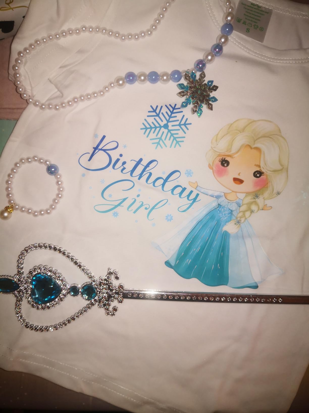 YYDSXK Elsa Kostüm Mädchen Gr. M mit Krone Set