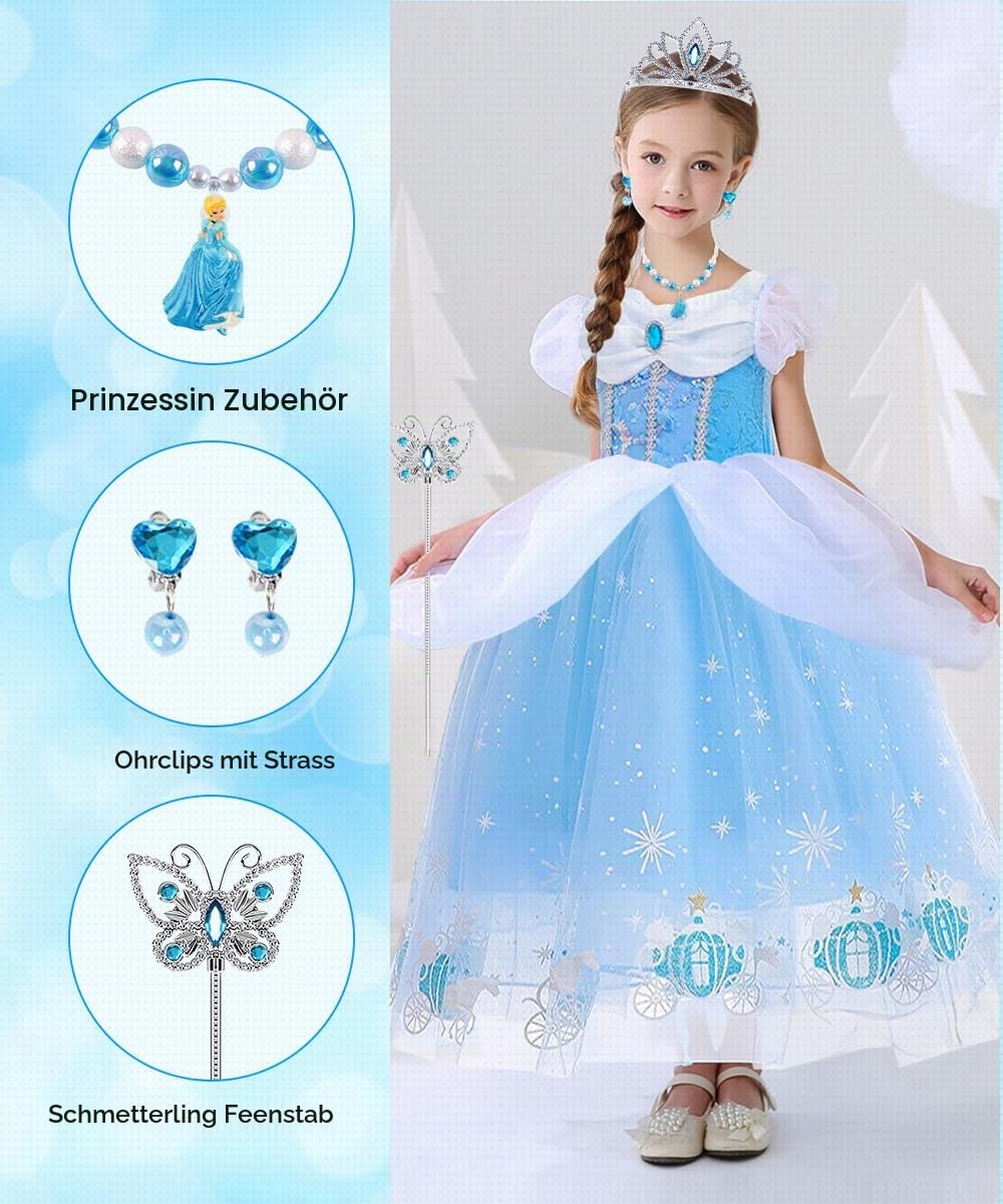 YYDSXK Cinderella Prinzessin Kleid 120 Set A