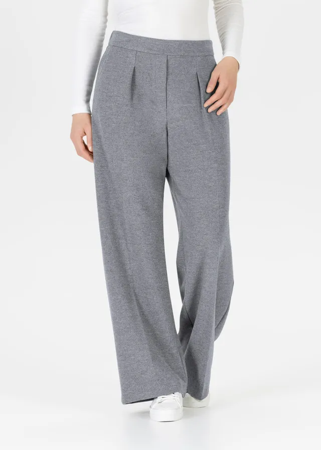 Stehmann Relaxed Francis Hose hellgrau melange Wide-Leg