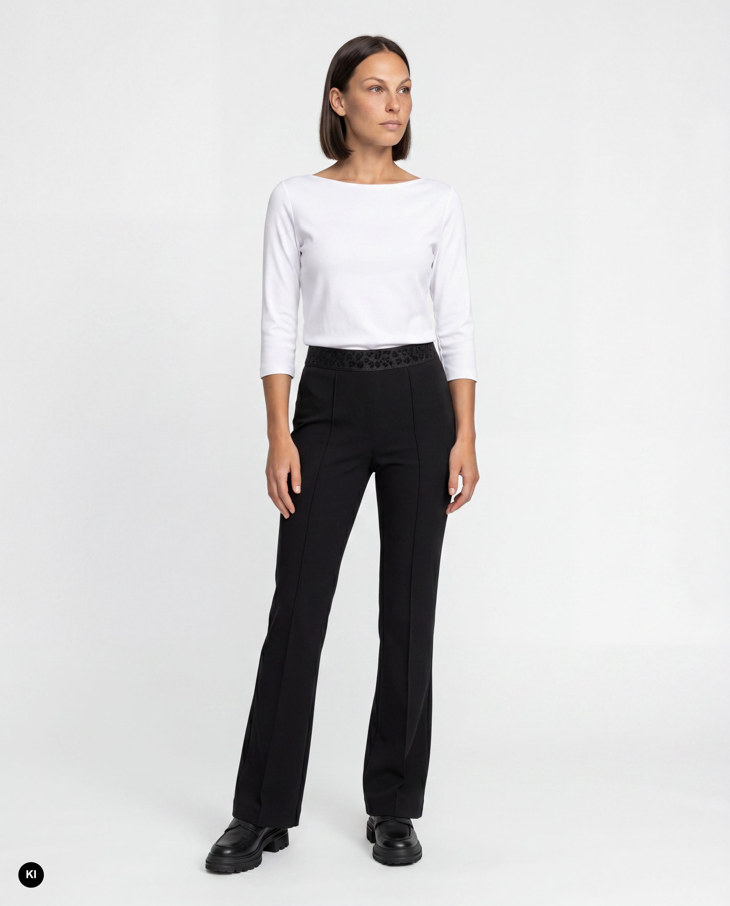 Stehmann Leni 7/8-Hose Scuba-Crepe schwarz Slim Fit
