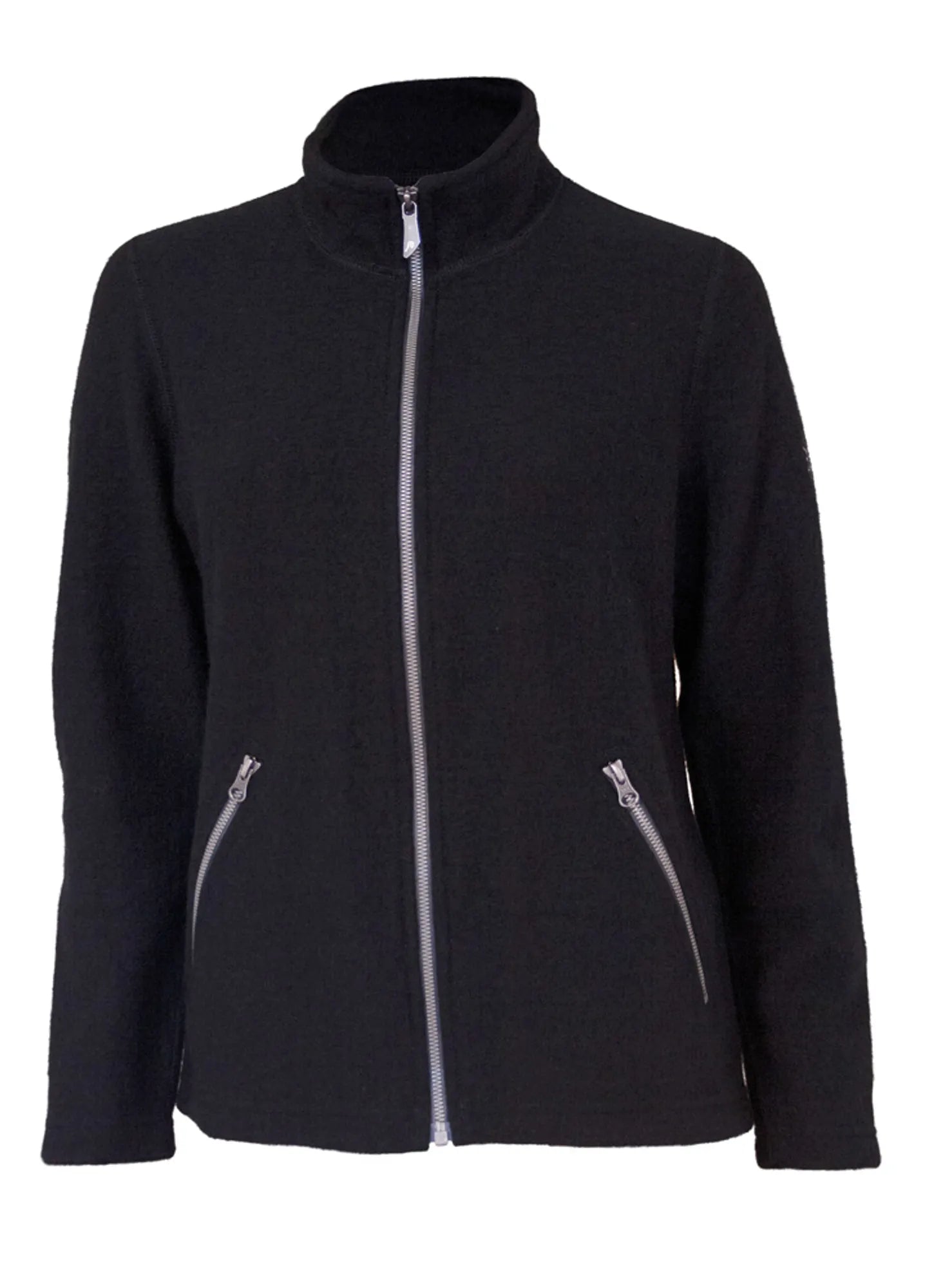 Ivanhoe Bella Full Zip Strickjacke Schwarz Wolle