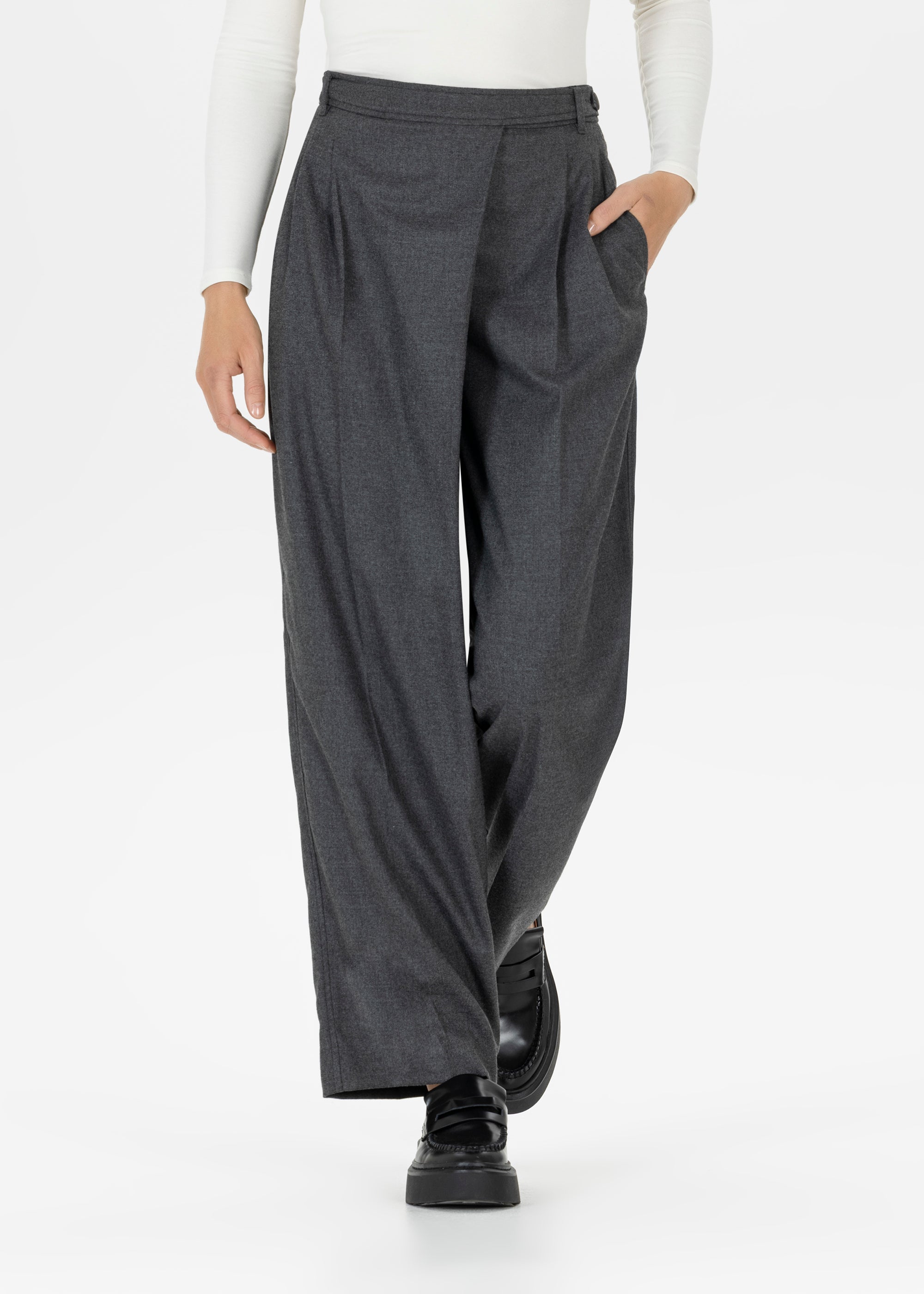 Stehmann Fancie Anzughose Damen Anthrazit Melange Straight Fit
