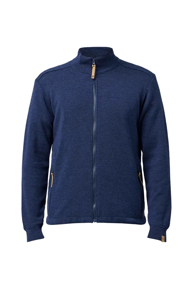 Ivanhoe Helmer Full Zip Strickjacke Steelblue Merino