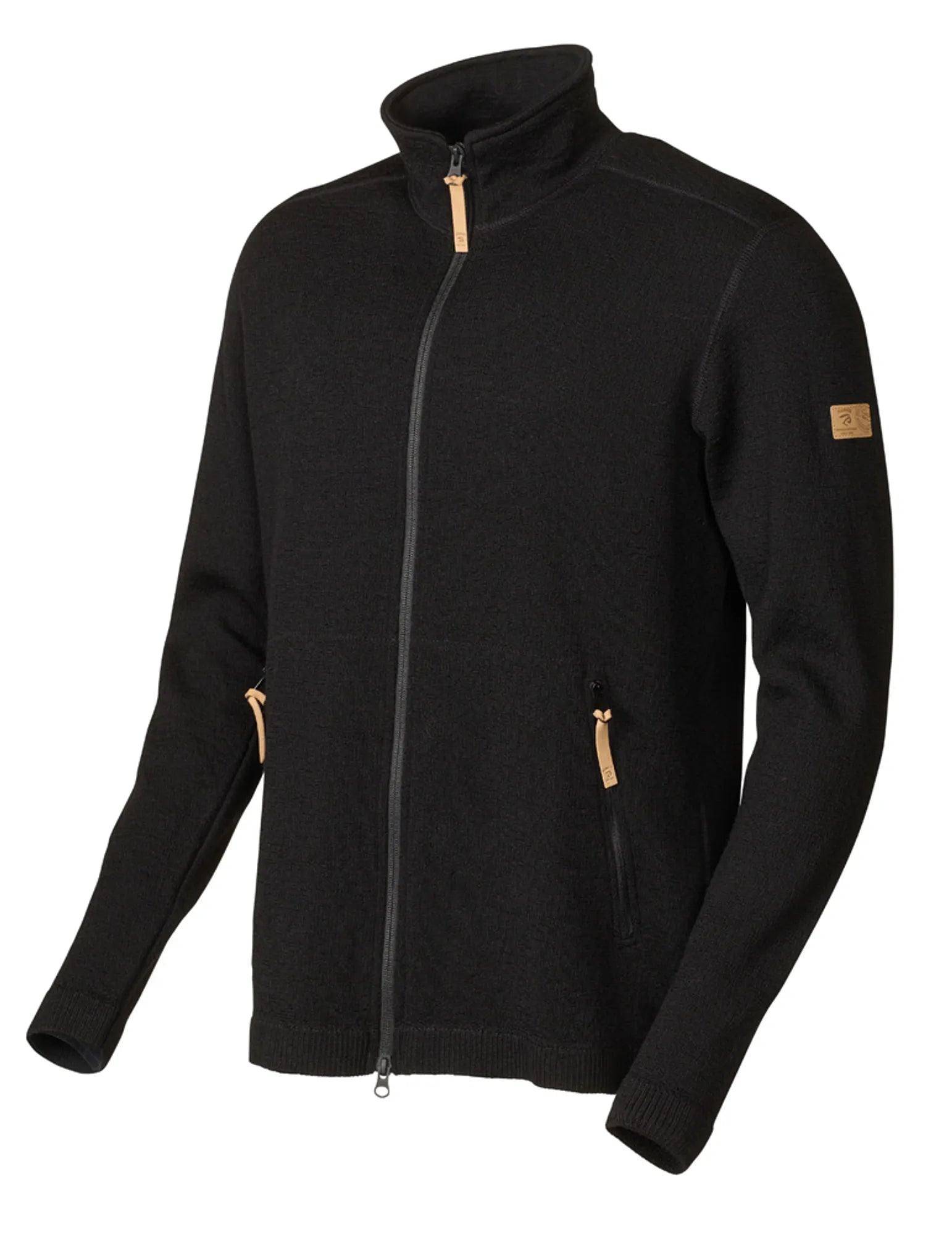 Ivanhoe Volmar Full Zip Wollpullover Black 69% Wolle