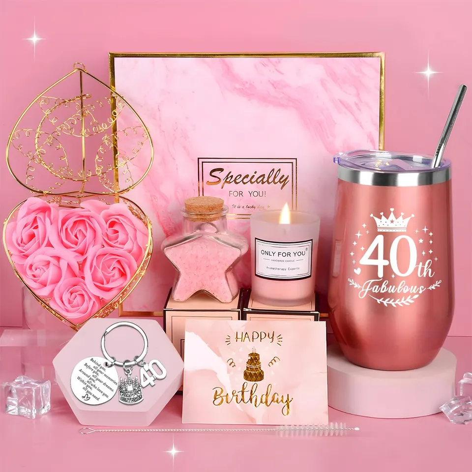 YYDSXK 40. Geburtstag Weinbecher Geschenkset Edelstahl 16oz