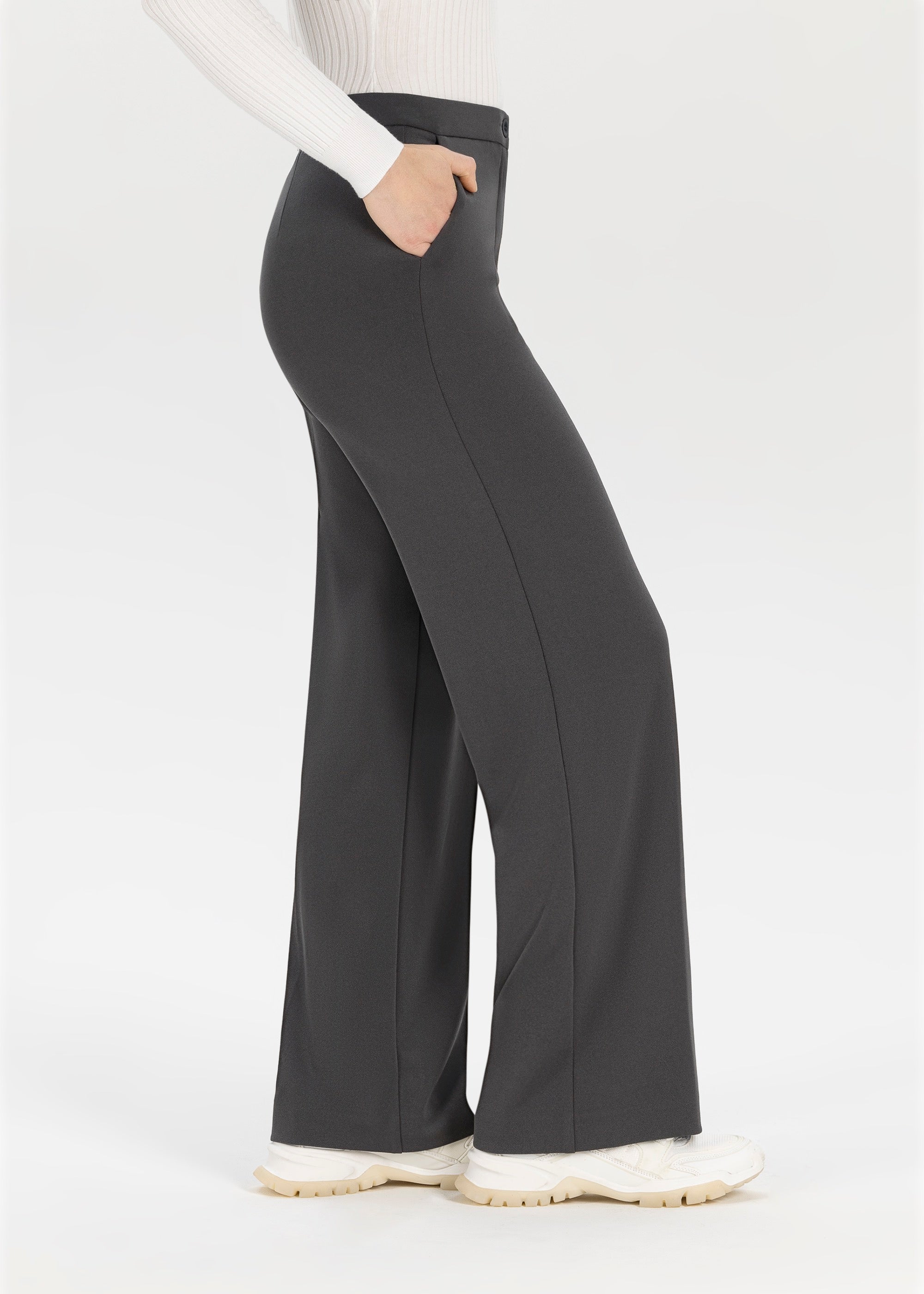 Stehmann Hillda weite Scuba-Crepe-Hose graphit