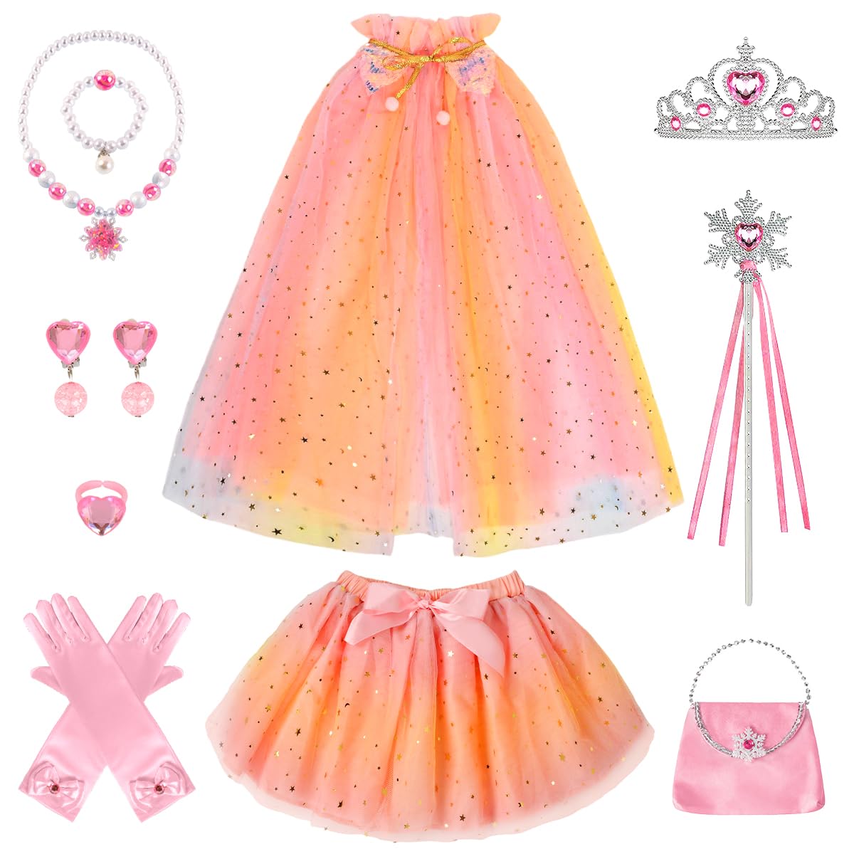 YYDSXK Prinzessin Kostüm Mädchen Rosa 12-tlg