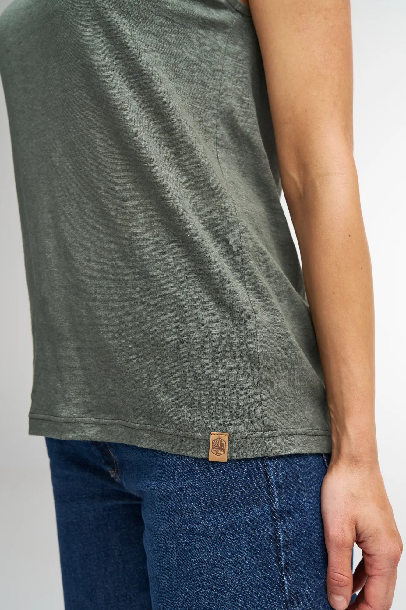 Ivanhoe T-shirt GY Jilly Leinentop 38 Java Träger 100% Leinen