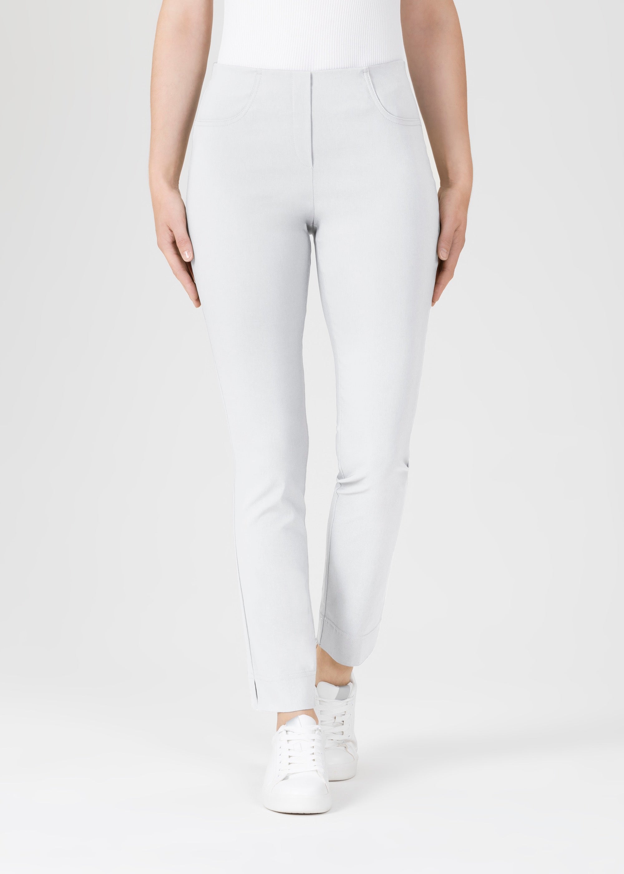 Stehmann Loli Slim Fit Hose weiß Knöchellänge Stretch