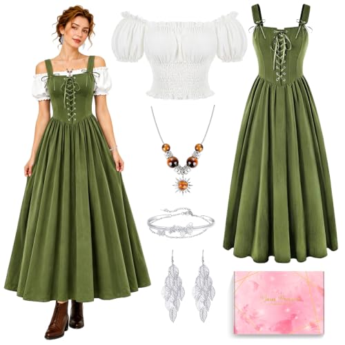 YYDSXK Mittelalter Kleidung Damen Set 2-teilig Gr.M