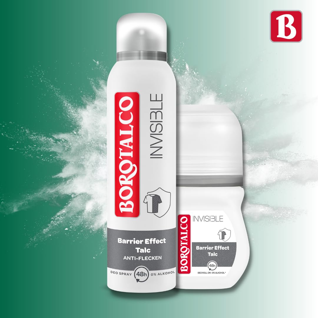 Borotalco Invisible Deo Roll-On 6x50 ml 48h Fleckenschutz