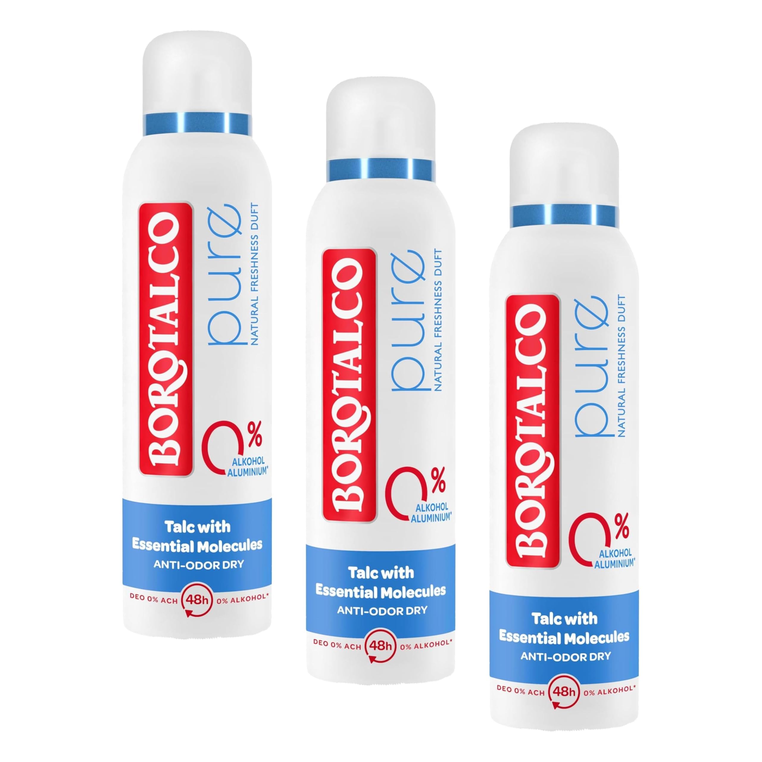 Borotalco Pure Deospray 12x150 ml Original Duft ohne Alu