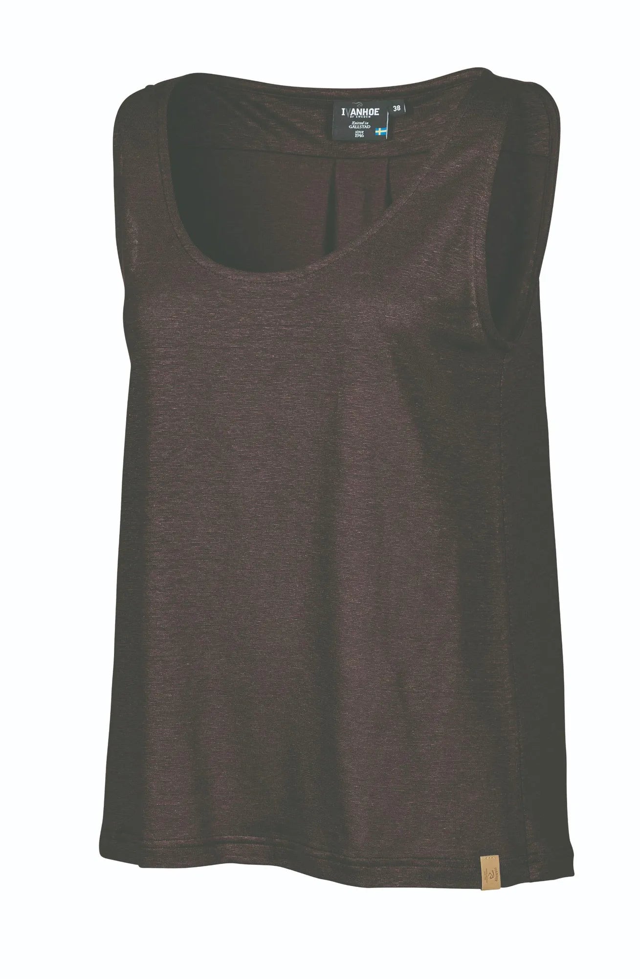 Ivanhoe T-shirt GY Jilly Leinentop 38 Java Träger 100% Leinen