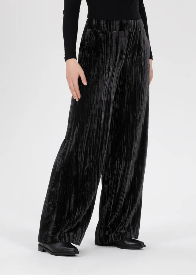 Stehmann Hamatit Hose Relaxed schwarz Crash-Samt