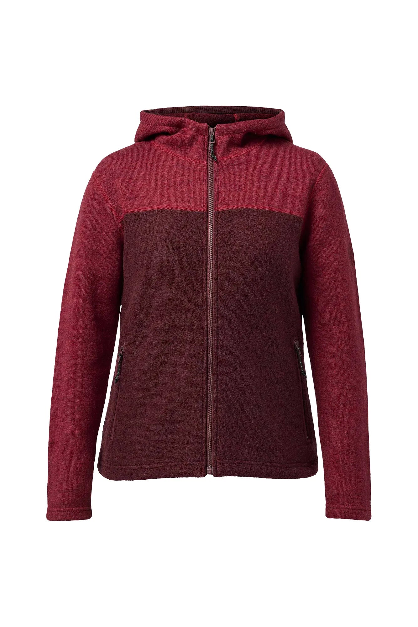 Ivanhoe Hilma Hood Wollhoodie Damen deep red 100% Wolle