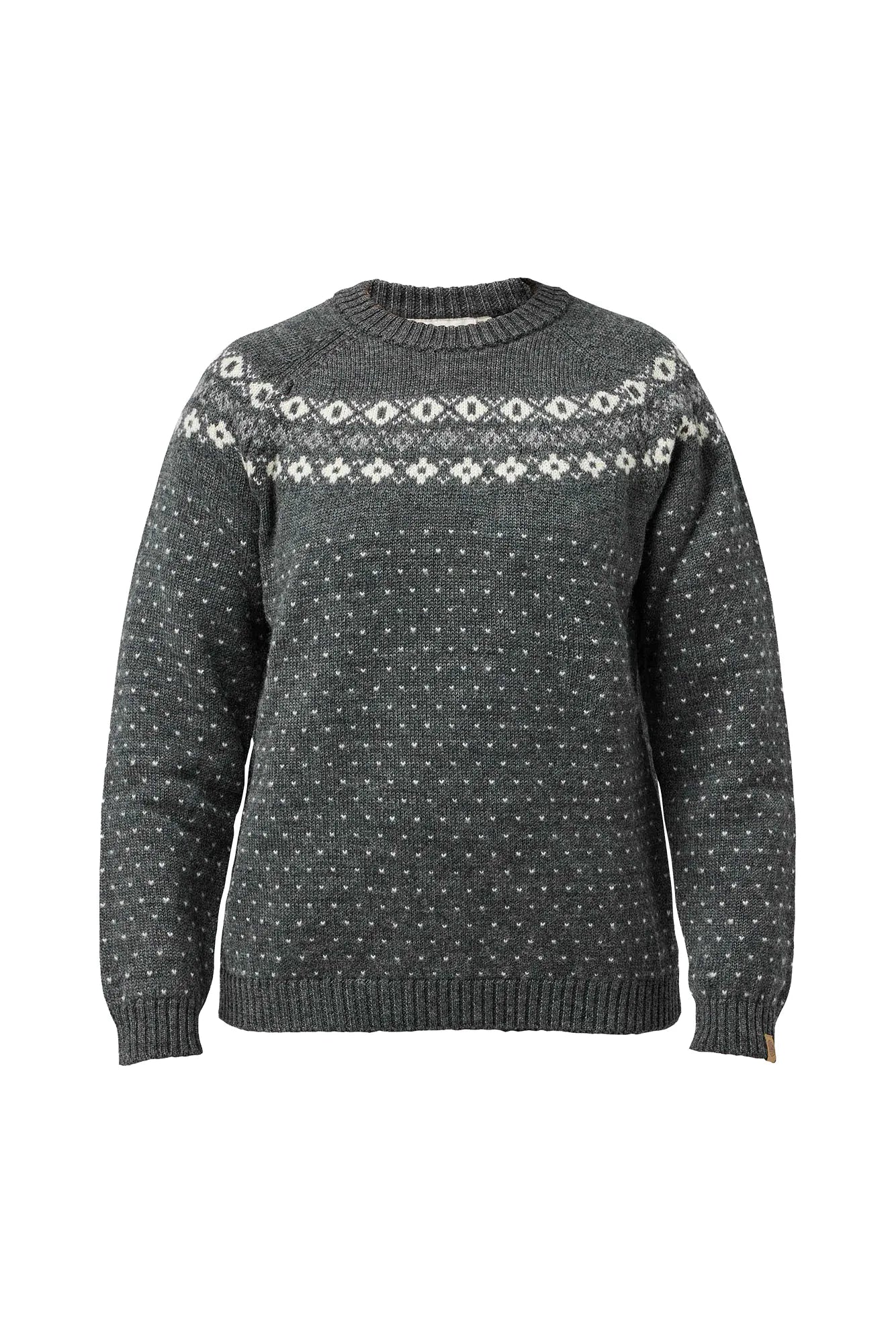 Ivanhoe Sire Crewneck Wollpullover grey 100% Wolle gemustert