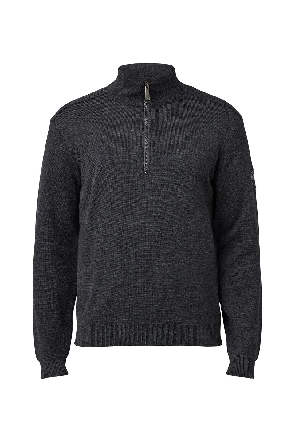 Ivanhoe Ruben Half Zip Graphite Marl Merinopullover Herren