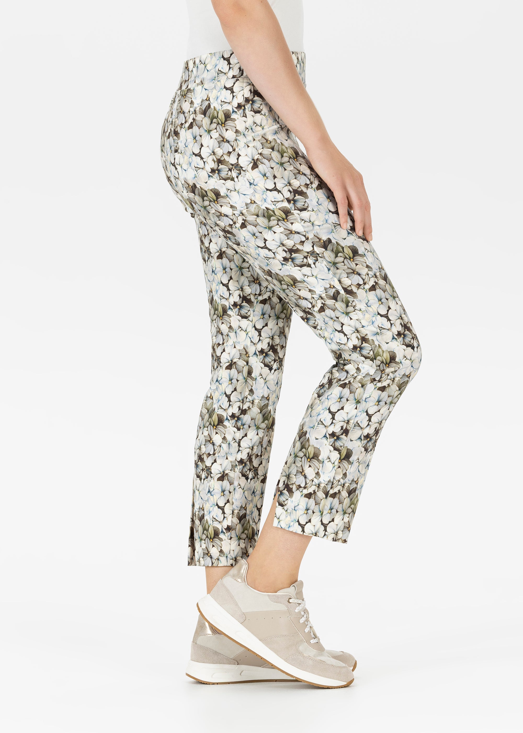 Stehmann Fimi 6/8-Hose Chocolat Slim Fit Flower Print