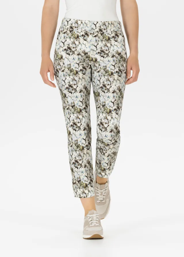 Stehmann Fimi 6/8-Hose Chocolat Slim Fit Flower Print