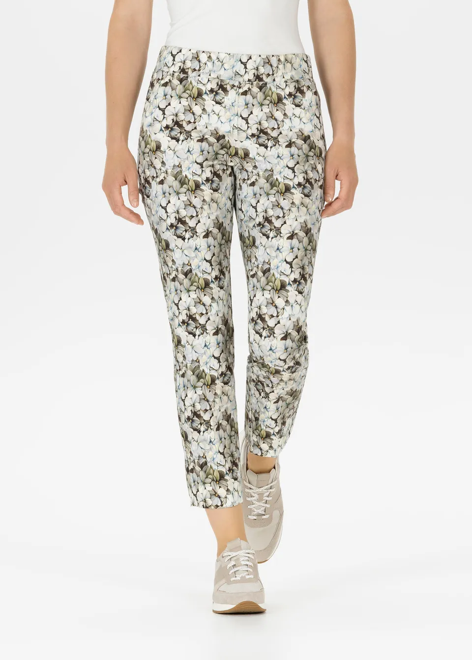 Stehmann Fimi 6/8-Hose Chocolat Slim Fit Flower Print