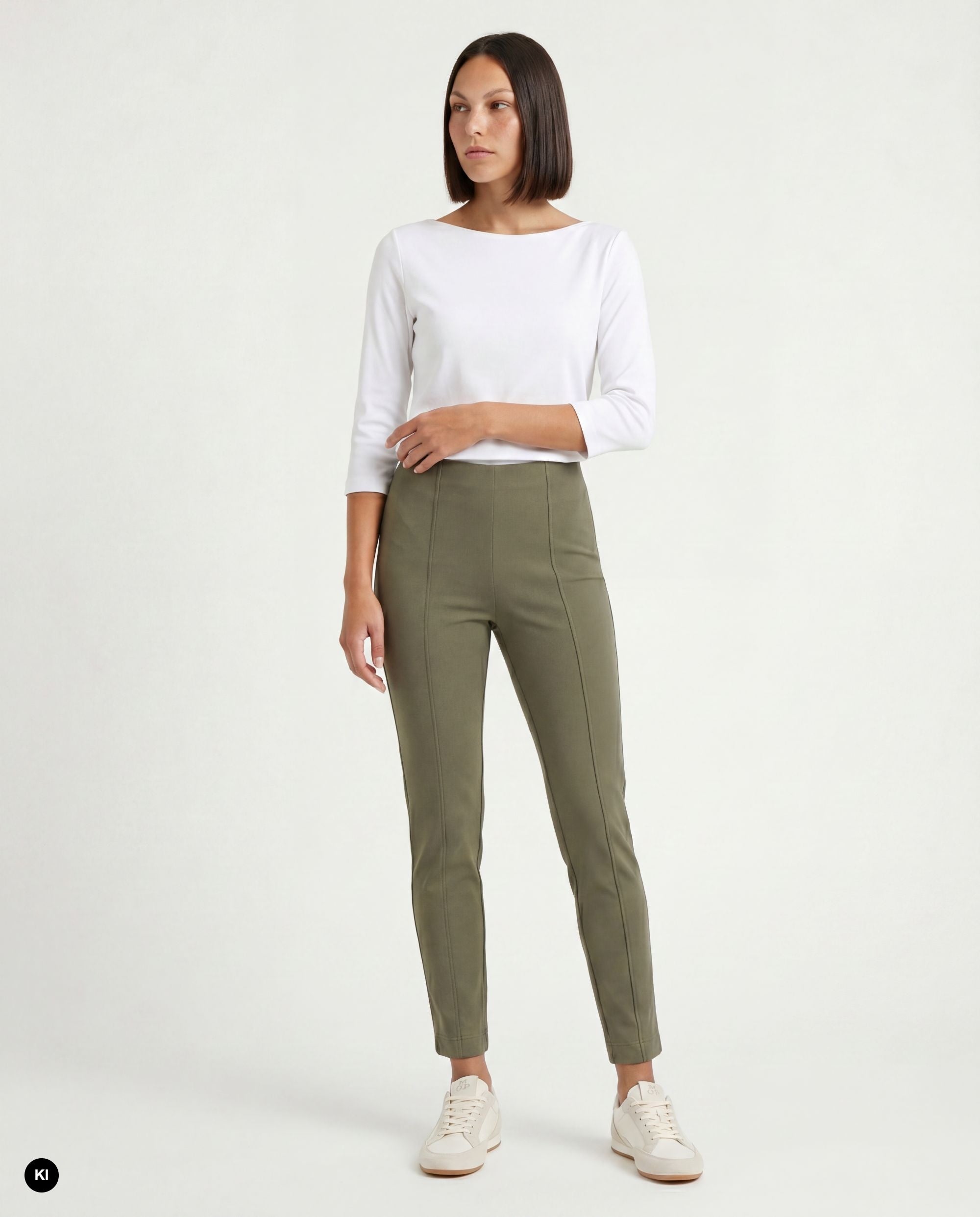 Stehmann Iselle 7/8-Hose Slim Fit sage Thermojersey