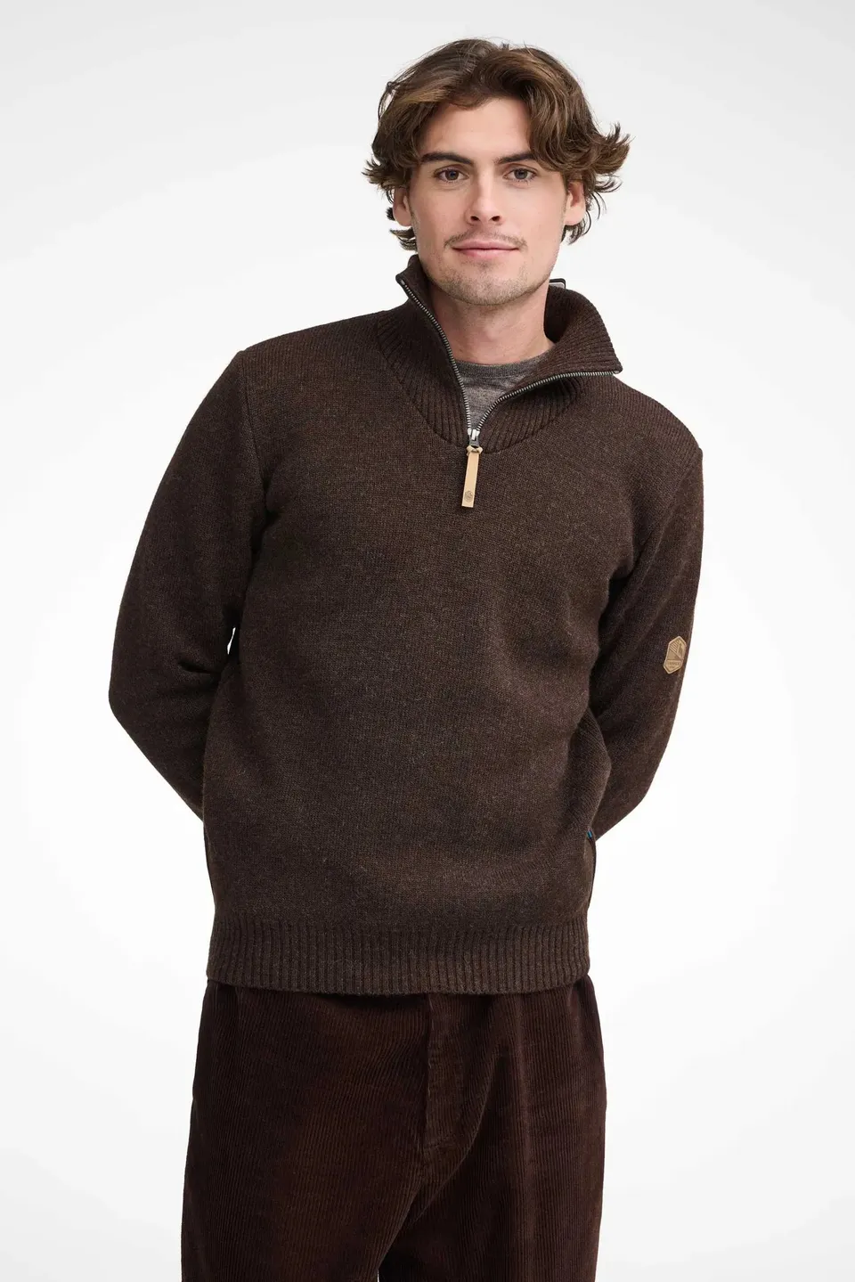 Ivanhoe NLS Elm Halbzip Ulltröja Coffee Bean L