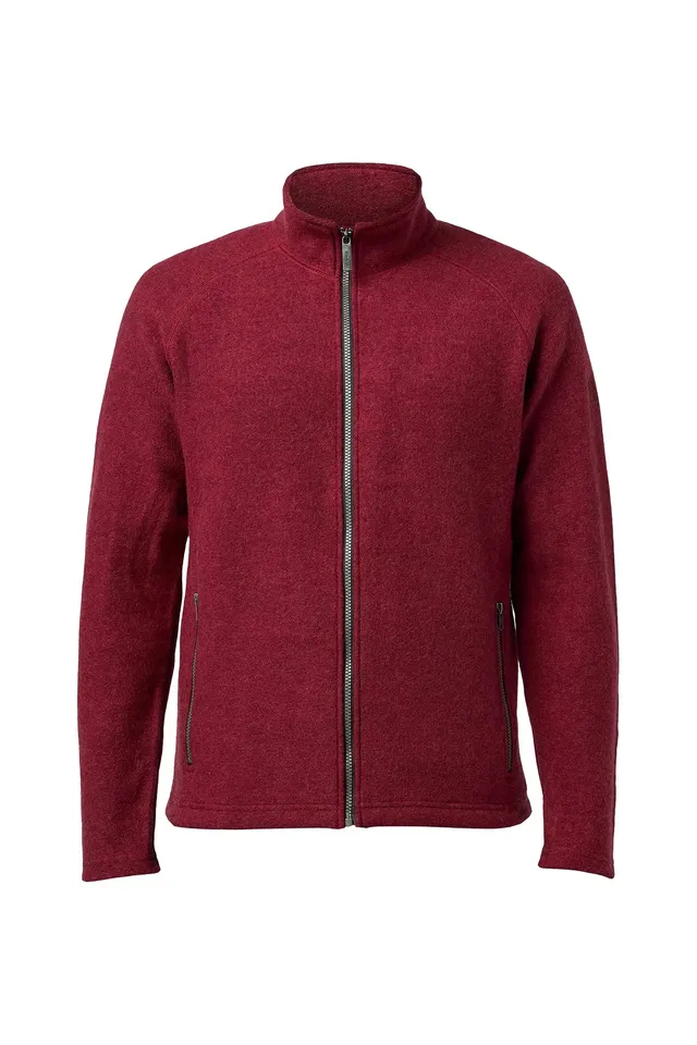 Ivanhoe Danny Full Zip Wolljacke Deep Red Herren