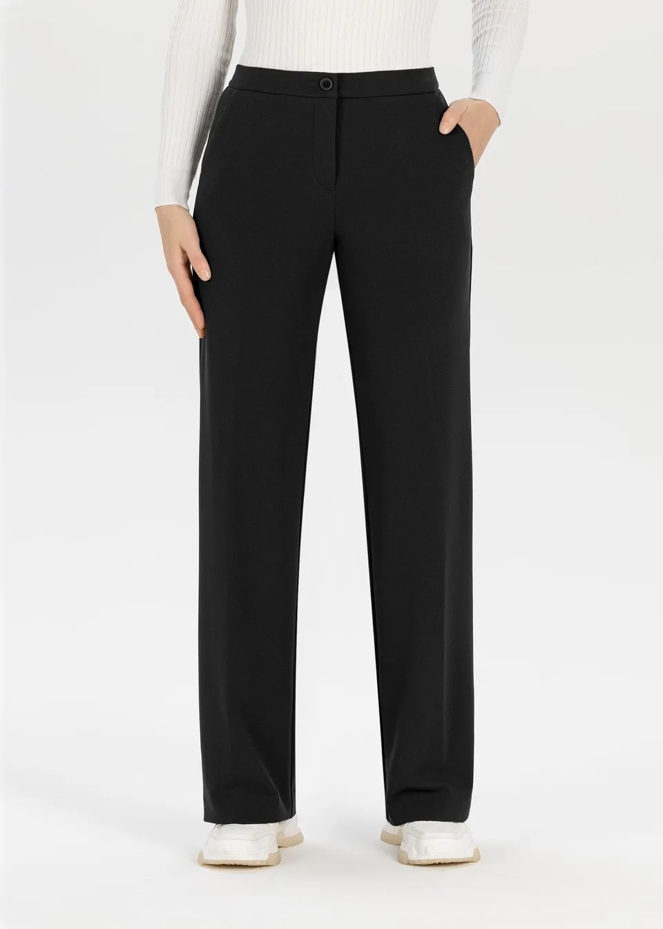 Stehmann Relaxed Hillda Hose schwarz weites Bein Crepe