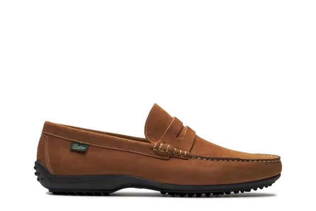 Paraboot Cabrio Damier Loafer Velours Braun-Schwarz Leder