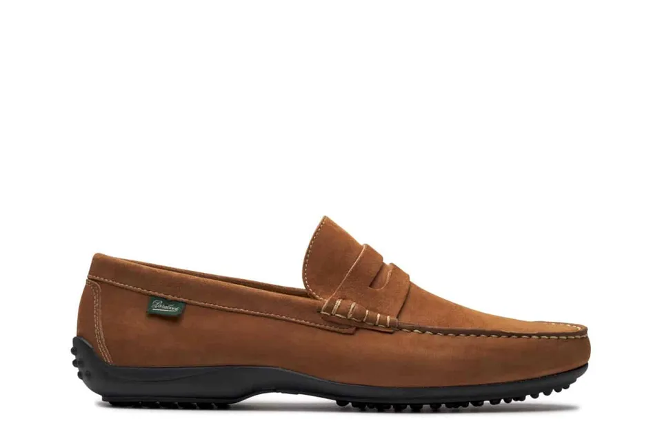 Paraboot Cabrio Damier Loafer Velours Braun-Schwarz Leder