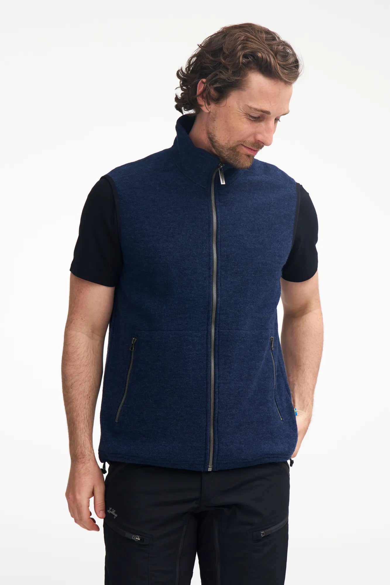 Ivanhoe Kurre Vest Wollweste Herren Light Navy 350g