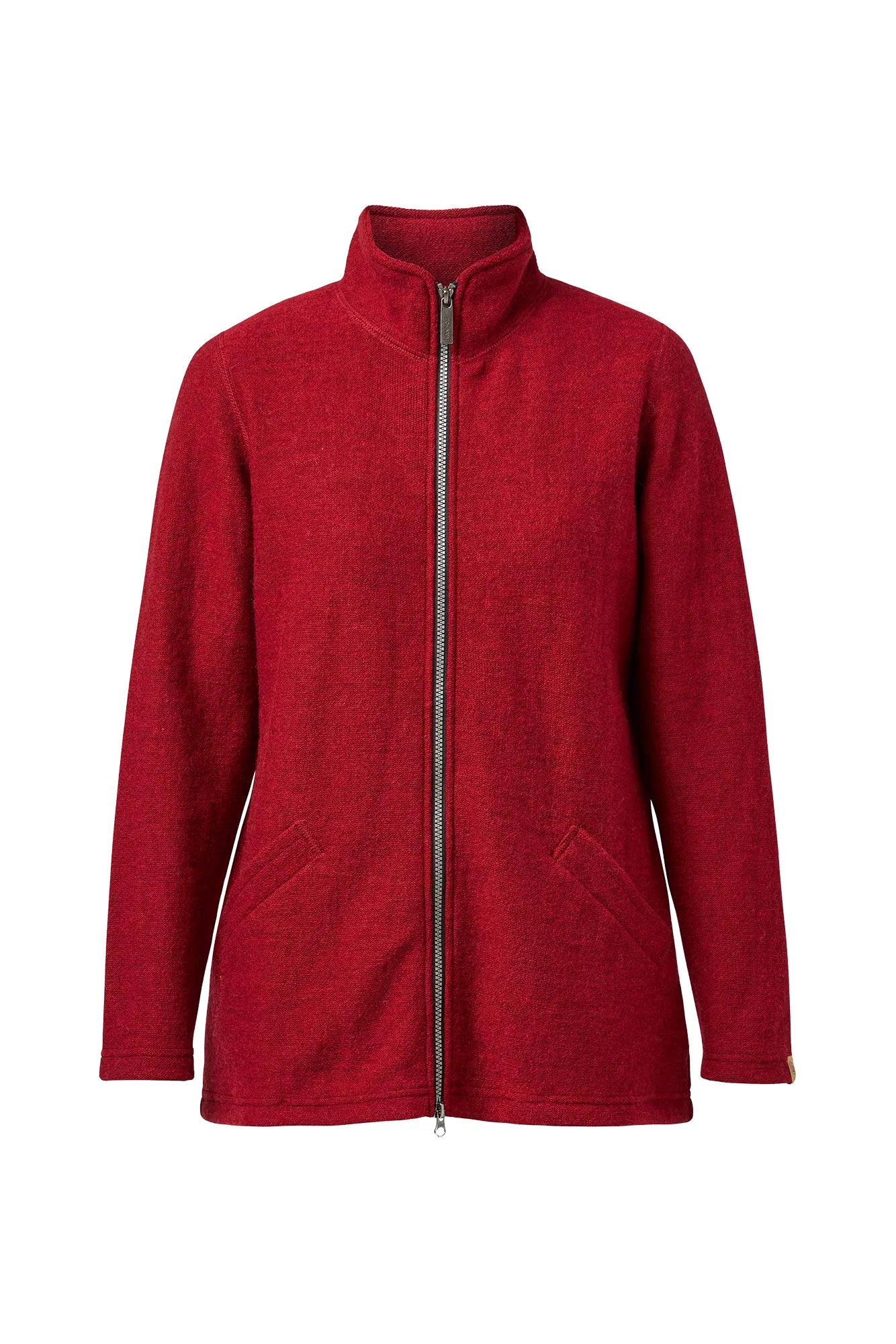 Ivanhoe Brodal Long Classic Wollstrickjacke Chilli Red 38 450g