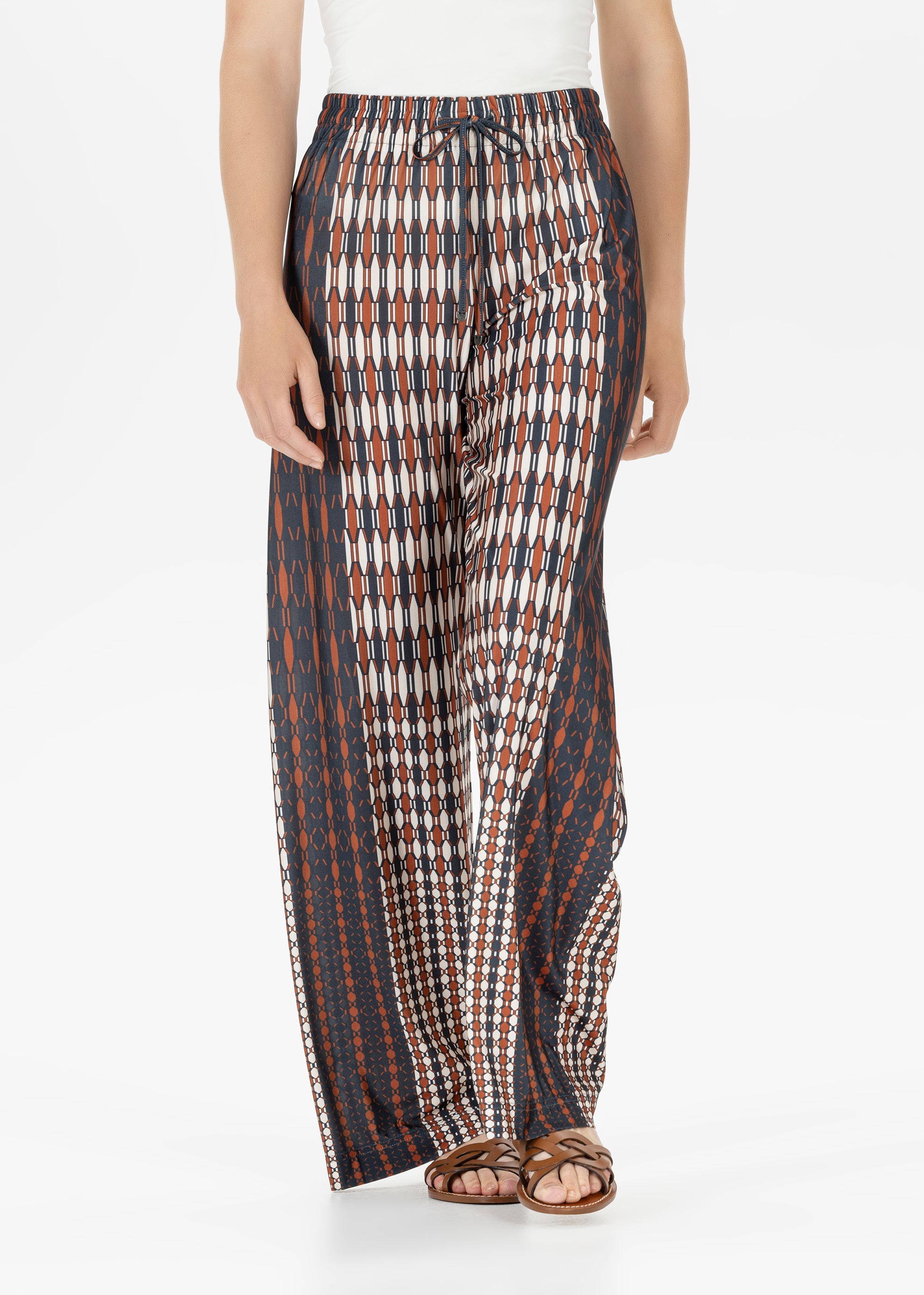 Stehmann Reva Straight Fit Reisehose marine Print