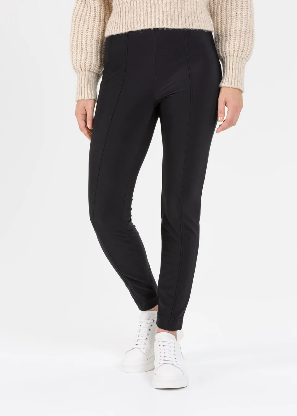 Stehmann Iselle Slim Fit 7/8 Hose schwarz Thermojersey