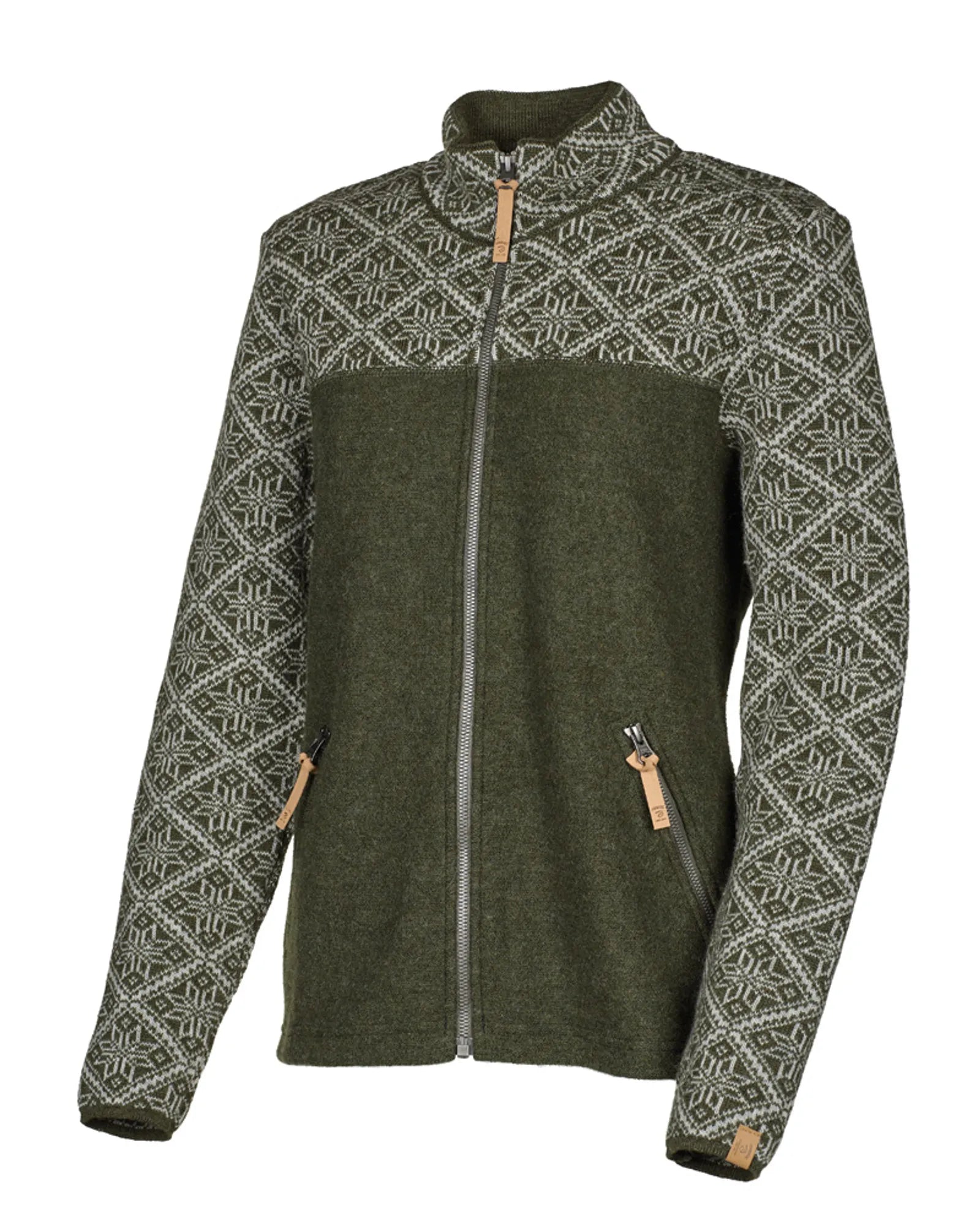Ivanhoe Ellie Full Zip Strickjacke Loden Green Gr 38 100% Wolle