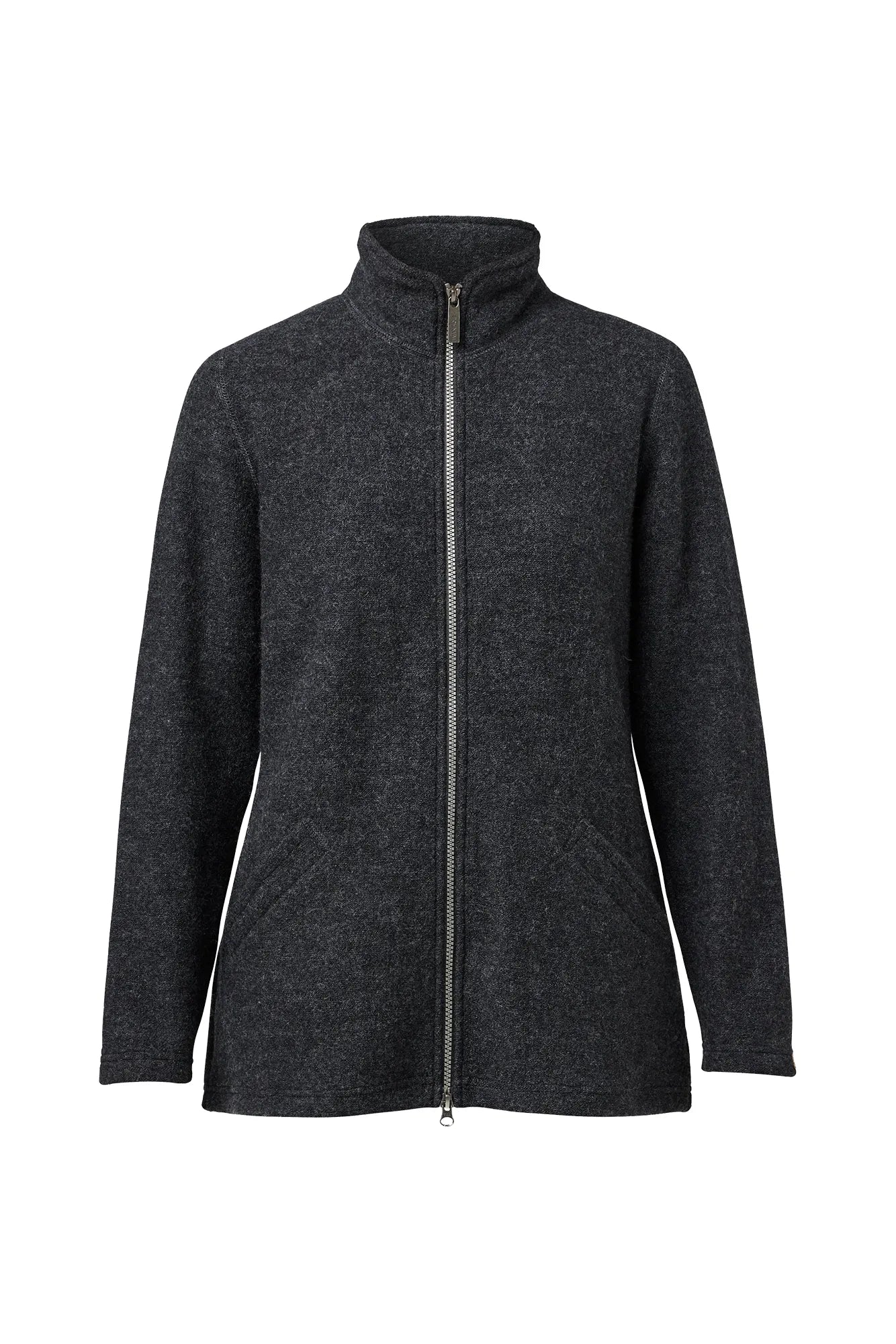 Ivanhoe Brodal Long Classic Strickjacke Graphite Marl 100% Wolle