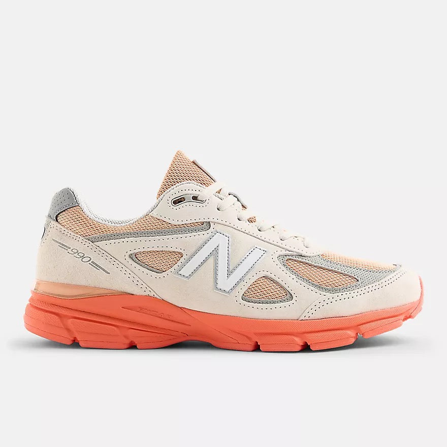 New Balance 990v4 Sneaker Moonbeam/Tangerine Mesh