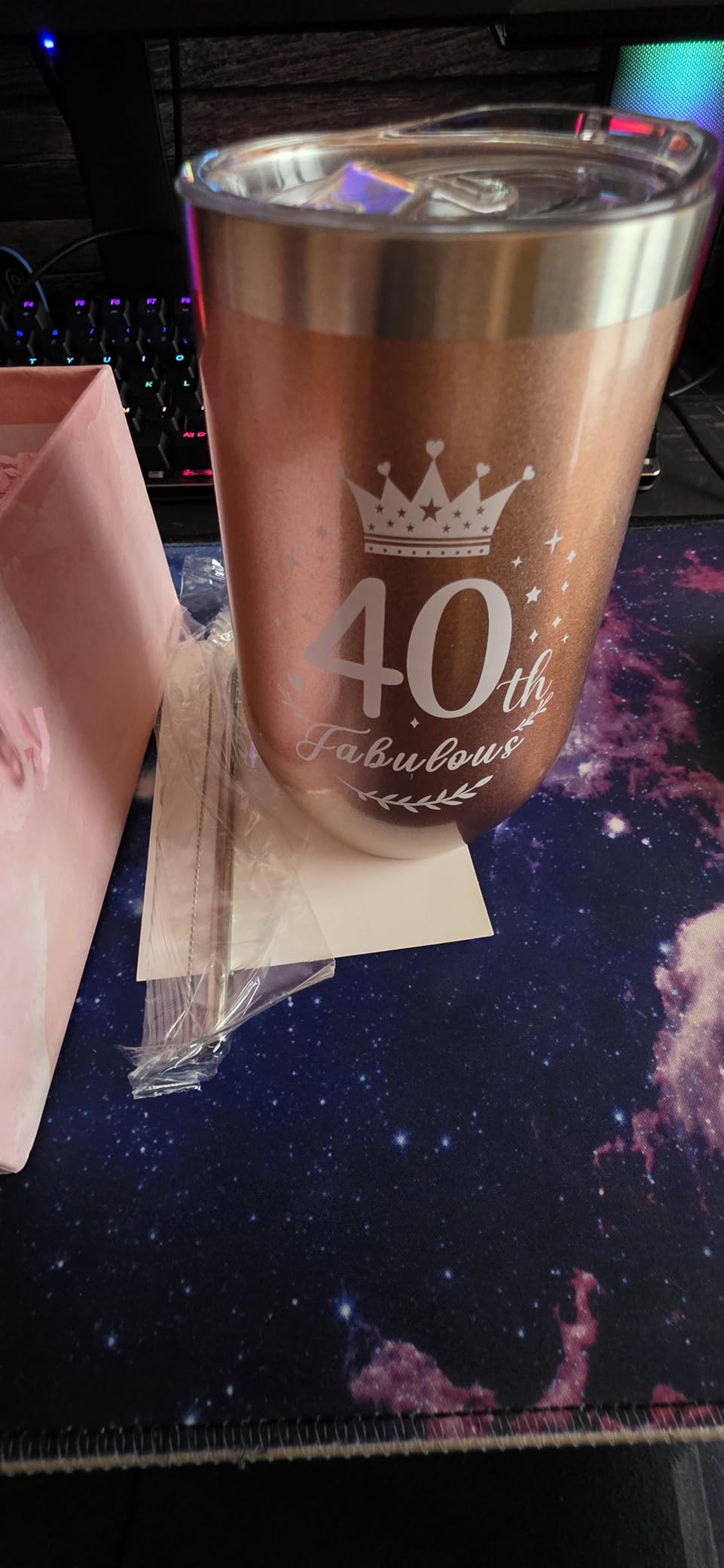 YYDSXK 40. Geburtstag Weinbecher Geschenkset Edelstahl 16oz