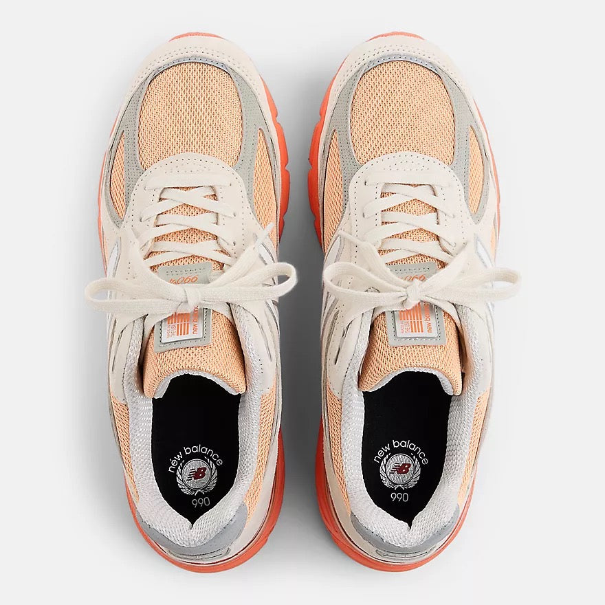 New Balance 990v4 Sneaker Moonbeam/Tangerine Mesh