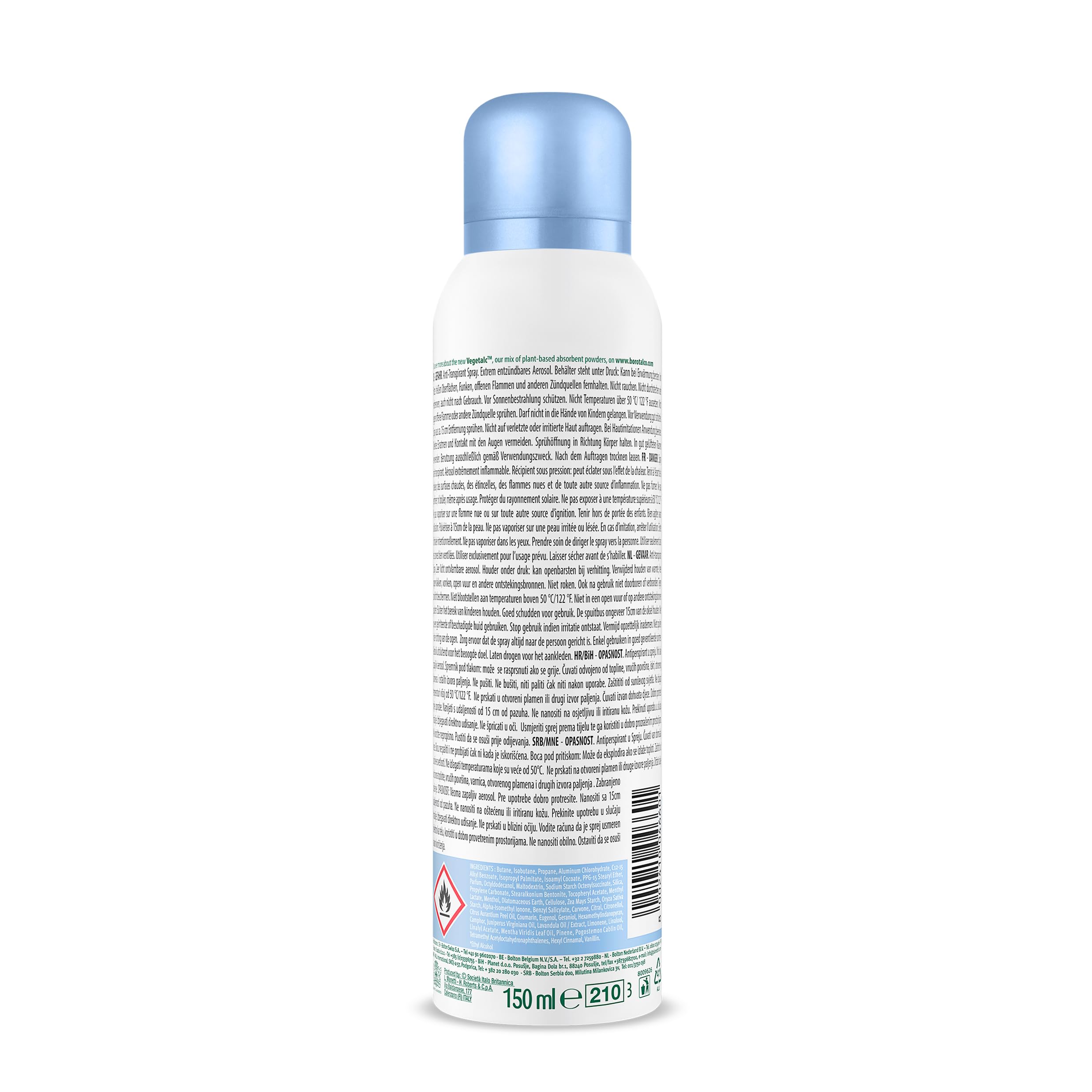 Borotalco Fresh NON-STOP Deo Spray Powder Fresh 150 ml