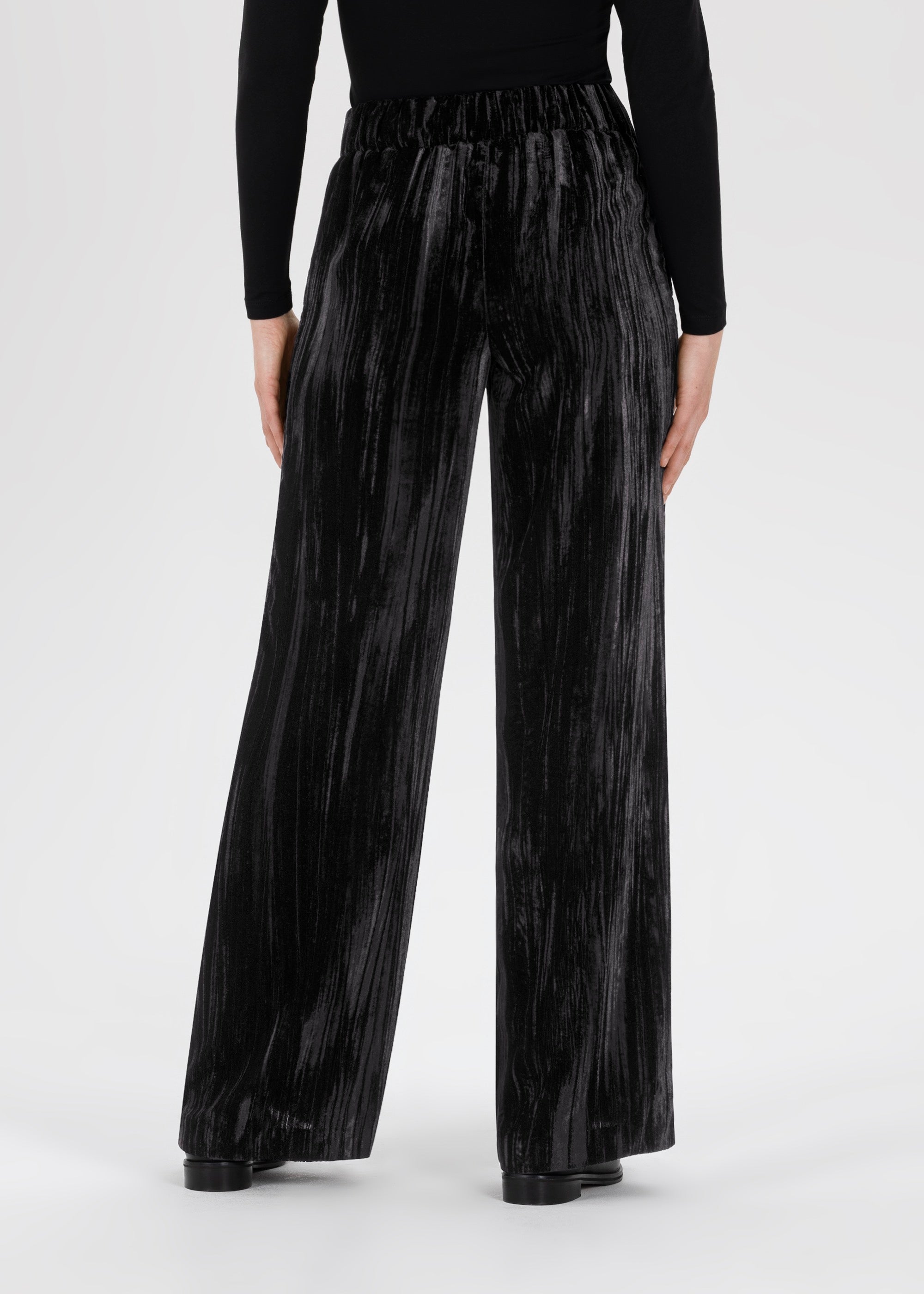 Stehmann Hamatit Hose Relaxed schwarz Crash-Samt