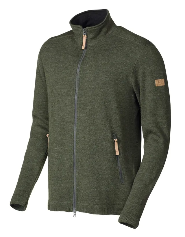Ivanhoe Volmar Full Zip Strickjacke Loden Green 69% Wolle