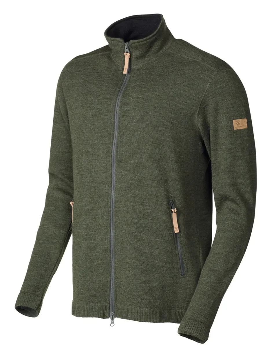 Ivanhoe Volmar Full Zip Strickjacke Loden Green 69% Wolle