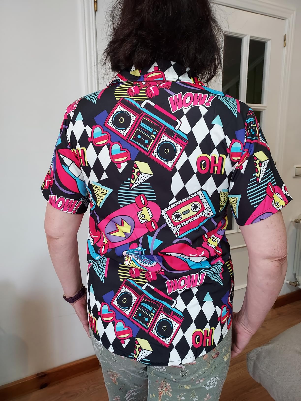 YYDSXK Hawaii Outfit Damen Neon Kurzarm Shirt Sonnenbrille