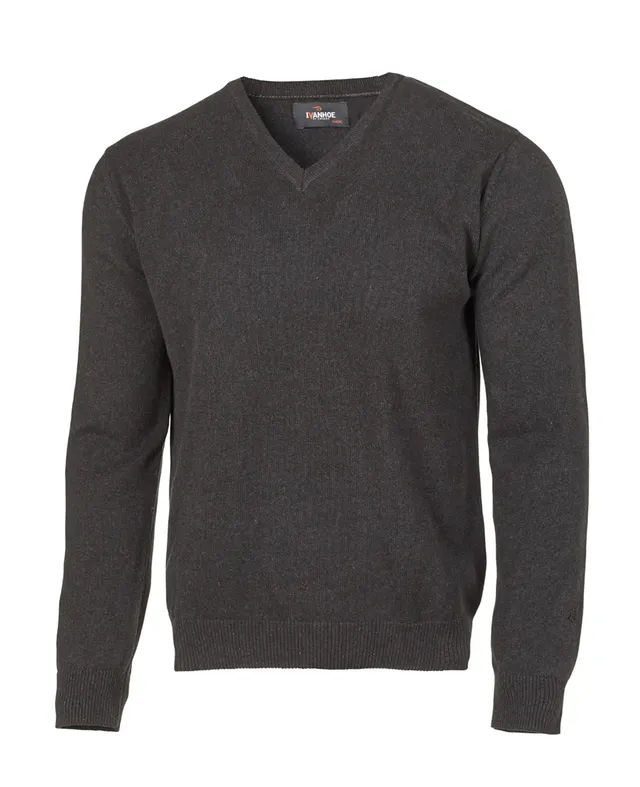 Ivanhoe PD V-Neck Male Pullover Graphite Marl Bio-Baumwolle