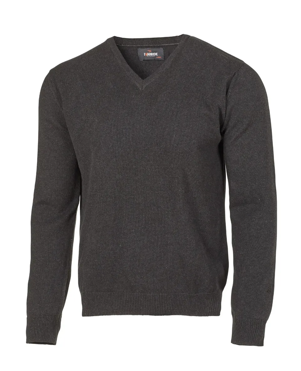 Ivanhoe PD V-Neck Male Pullover Graphite Marl Bio-Baumwolle