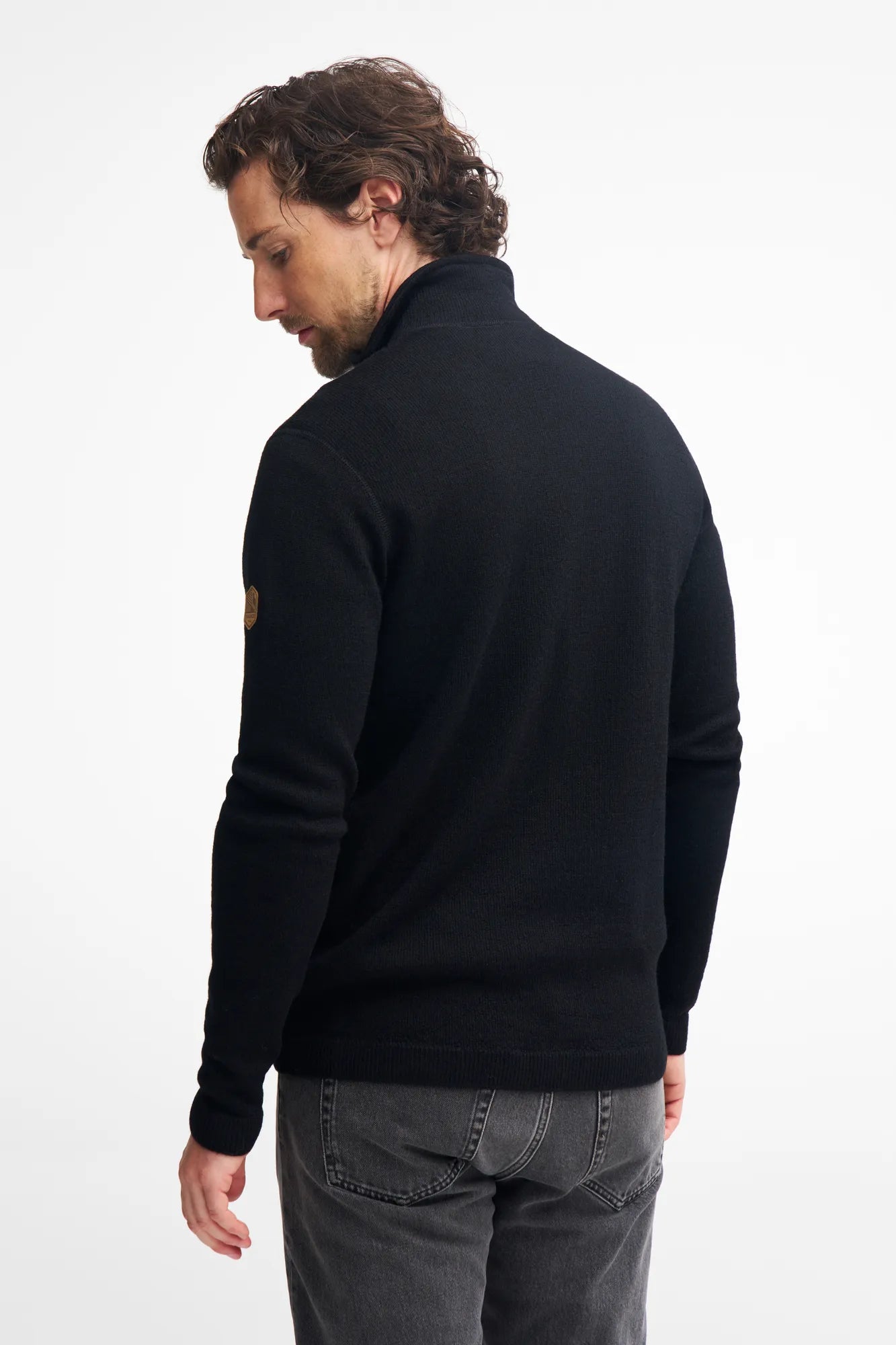 Ivanhoe Volmar Full Zip Wollpullover Black 69% Wolle