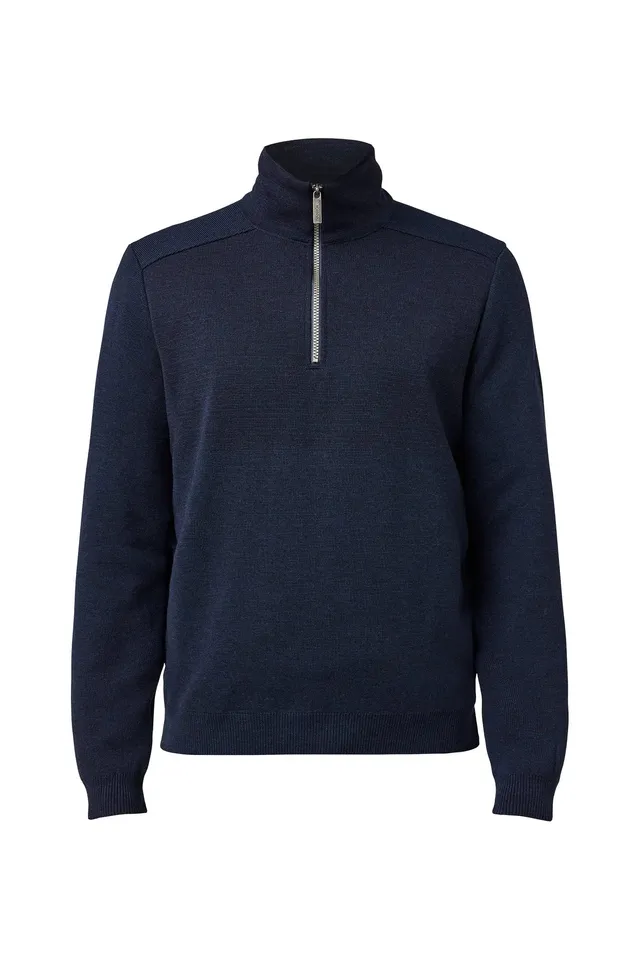 Ivanhoe Ruben Half Zip WB Merinopullover Navy Gr L